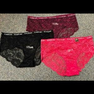 Bebe intimates lace hipster underwear bundle